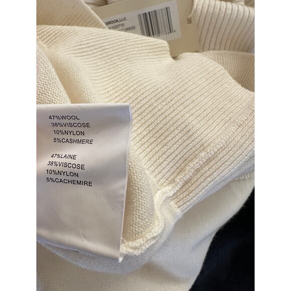 $395 Ramy Brook Wool Cashmere dress Sz XXS Long Sleeves Turtleneck cream color - Picture 10 of 10